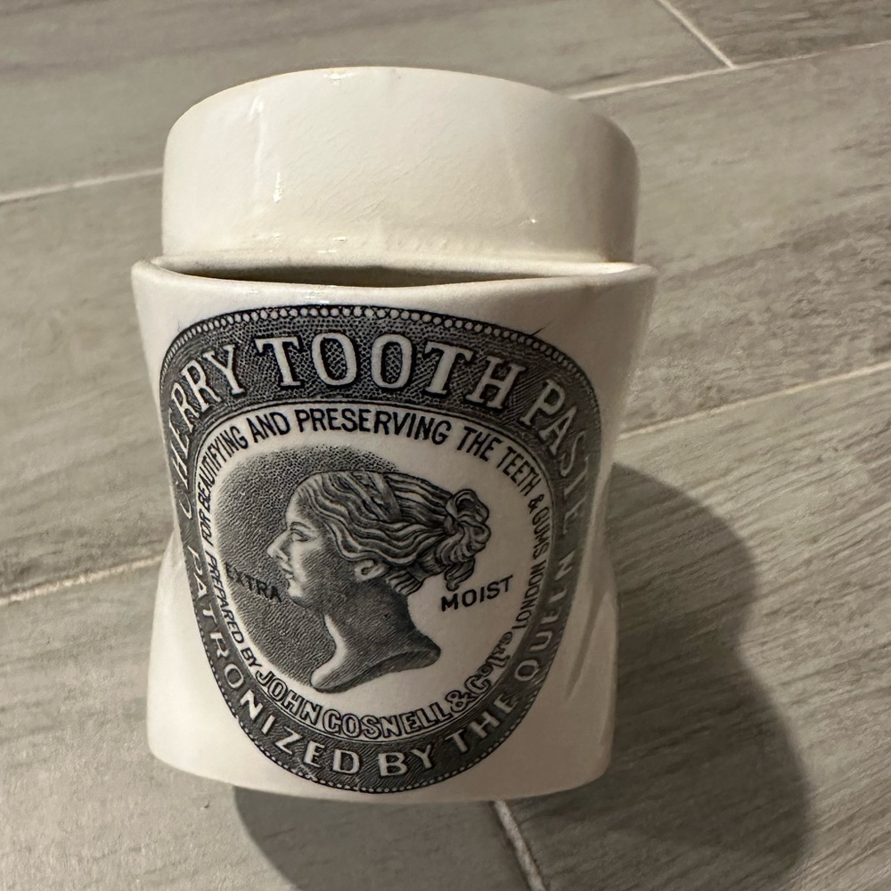 Vintage Gents Shaving Mug Cherry Toothpaste Design